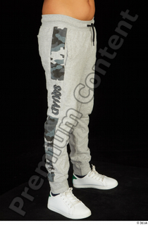 Timbo dressed grey joggers leg lower body white sneakers 0008.jpg